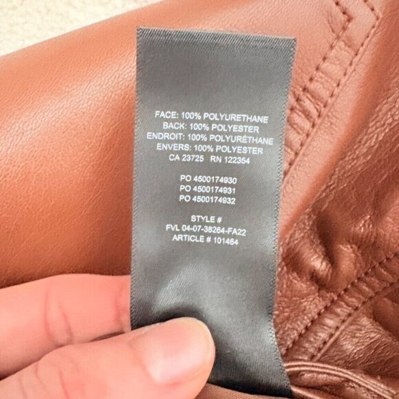 Aritzia Wilfred Chemistry Vegan Leather Mini Skirt NWT Cognac Brown Size 4 - Picture 5 of 5